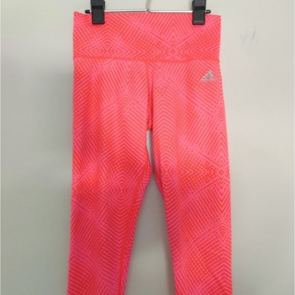 Adidas Climalite HiRise Compression Crop Legging  size S. Neon Pink - Picture 5 of 6